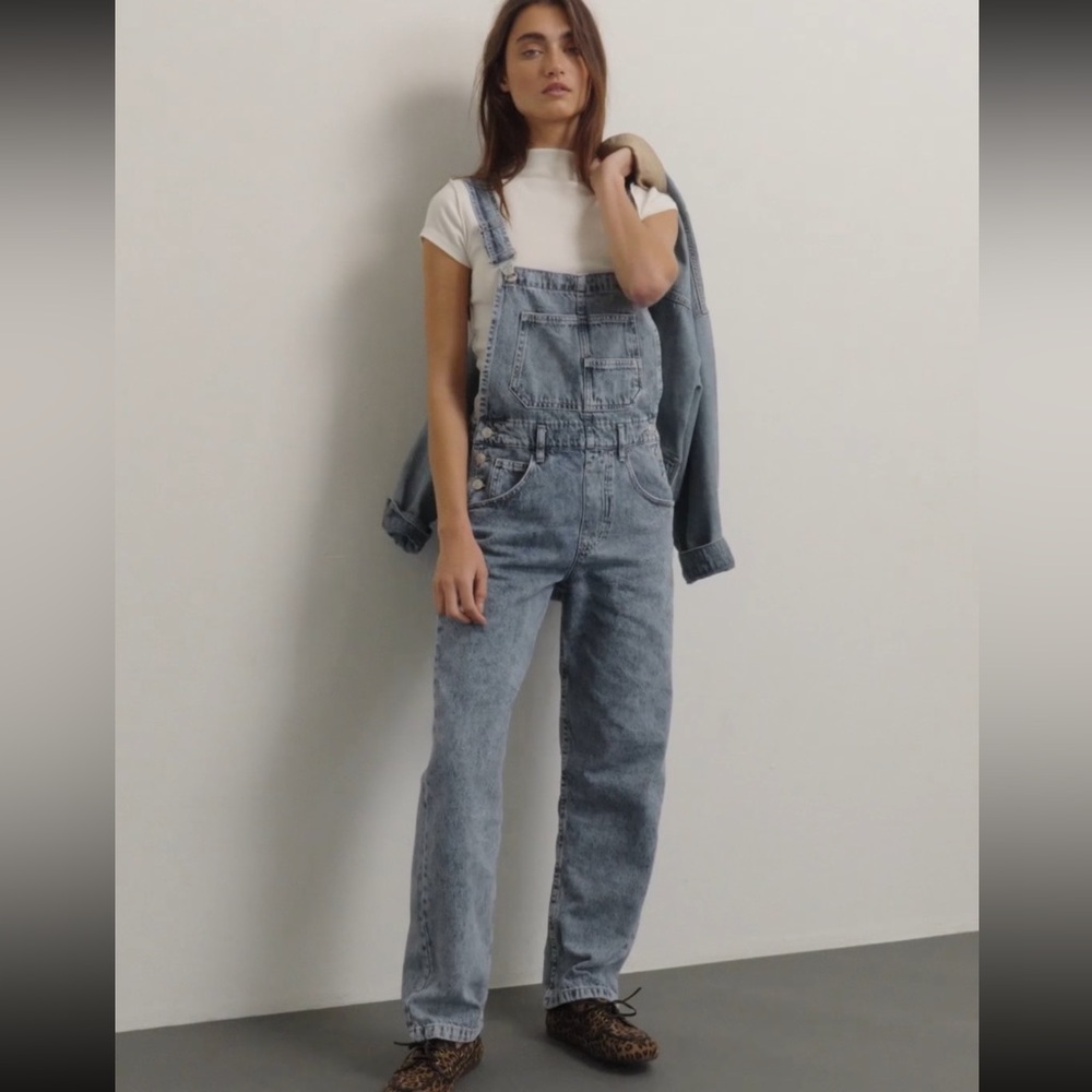 Free People Ziggy Overalls in Powder Blue